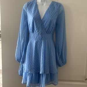 Jessica Simpson Periwinkle Tiered Dress Tie-Back Size Medium